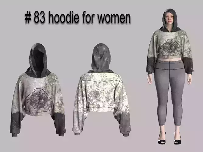 83 hoodie for women 3D print model 83 hoodie for women 3D print model