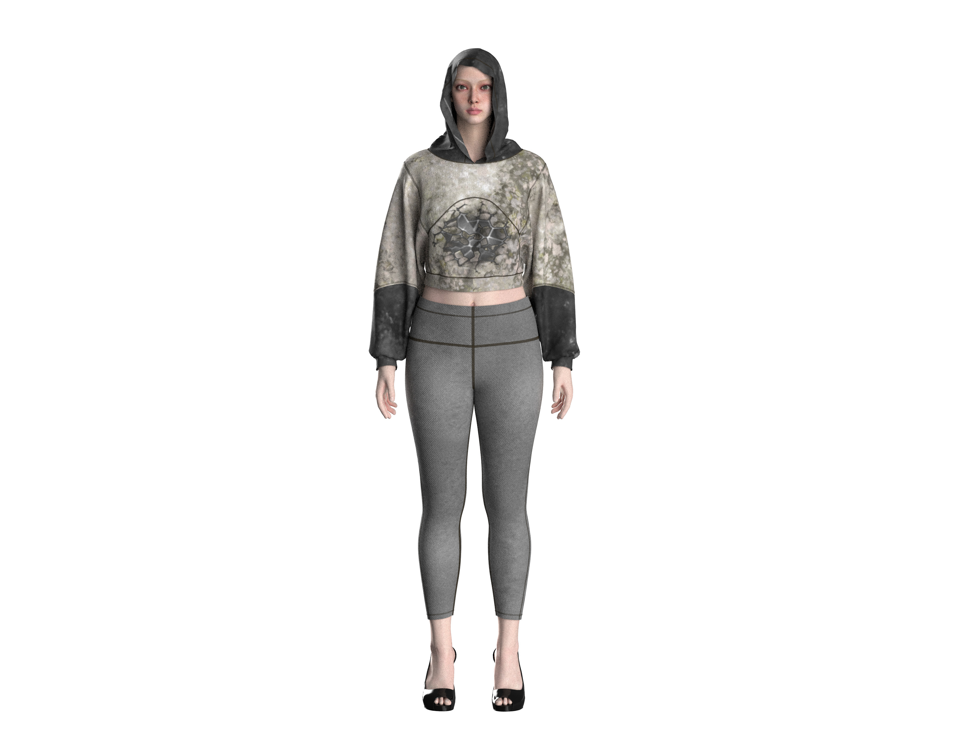 83 hoodie for women 3D print model_2
