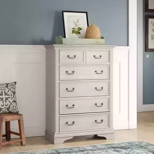Kelton  Destin Drawer Chest Antique White 3D model