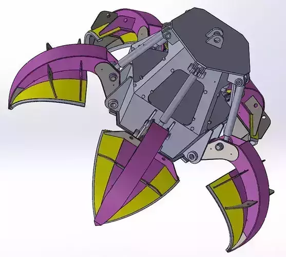 garra eletro hidraulica Low-poly 3D model