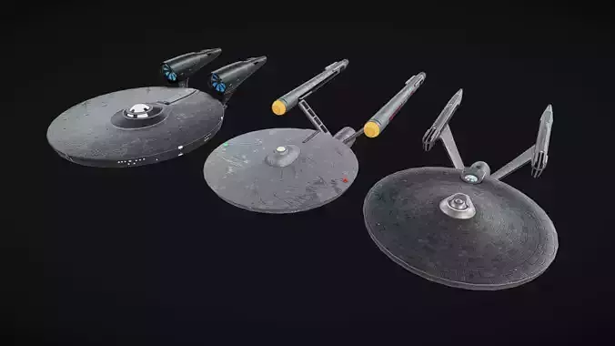 Enterprises 01-02-03 Low-poly 3D model