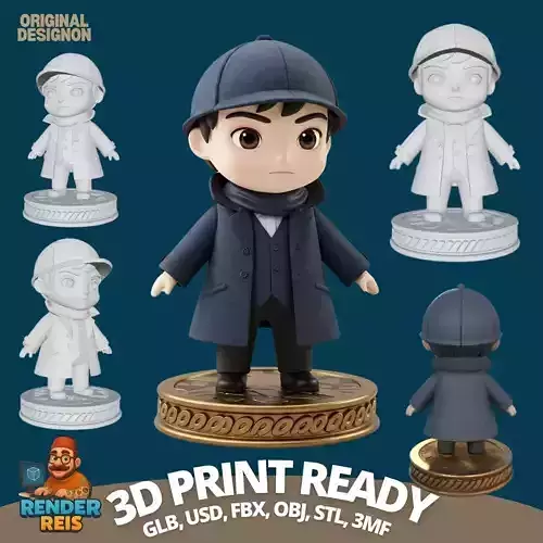 The Famous Detective in a Cute Style