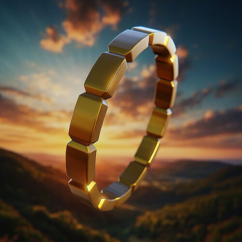 Segmented Golden Ring for Fantasy 68 3D print model
