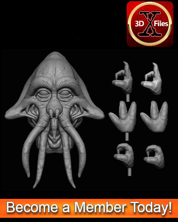 Quarren Headsculpt - Prequel Era - Star wars Action Figure 3D print model_7