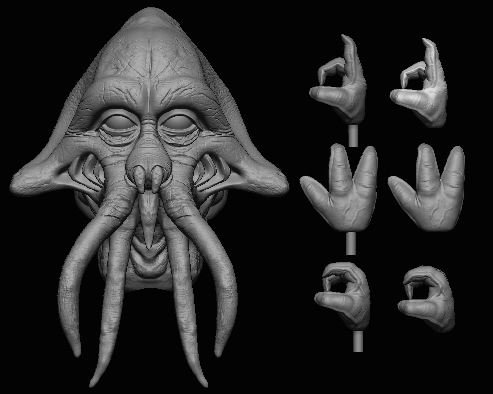 Quarren Headsculpt - Prequel Era - Star wars Action Figure 3D print model_2