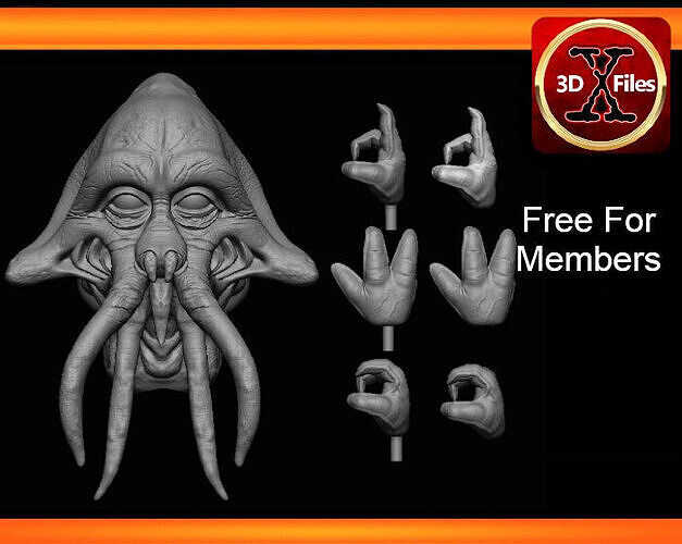 Quarren Headsculpt - Prequel Era - Star wars Action Figure  3D print model