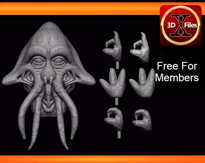 Quarren Headsculpt - Prequel Era - Star wars Action Figure 3D print model_0