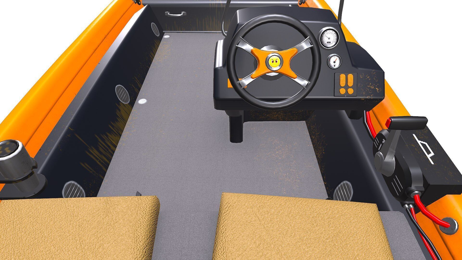 Carp Fishing Boat PBR Low-poly 3D model_7