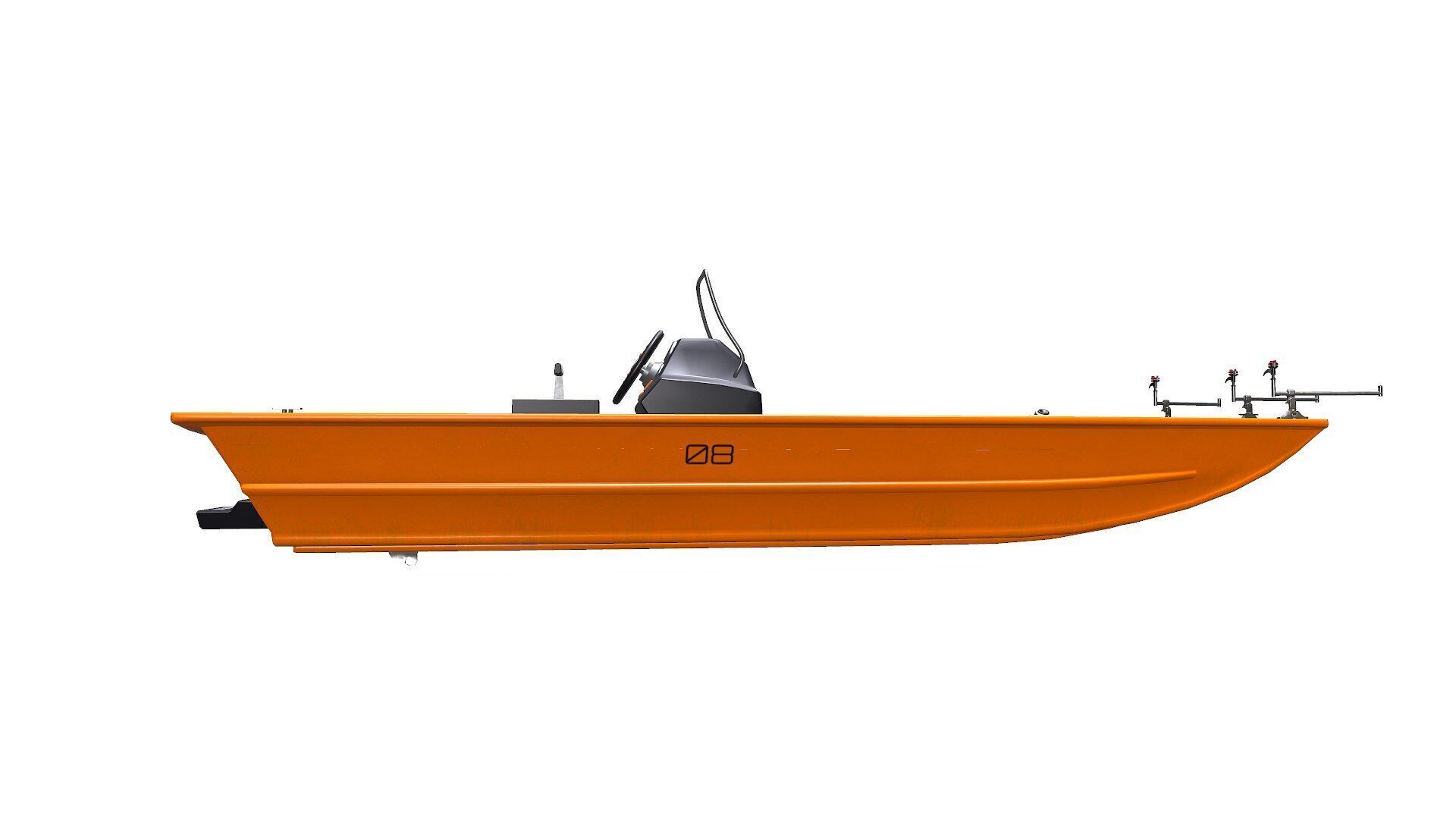 Carp Fishing Boat PBR Low-poly 3D model_11