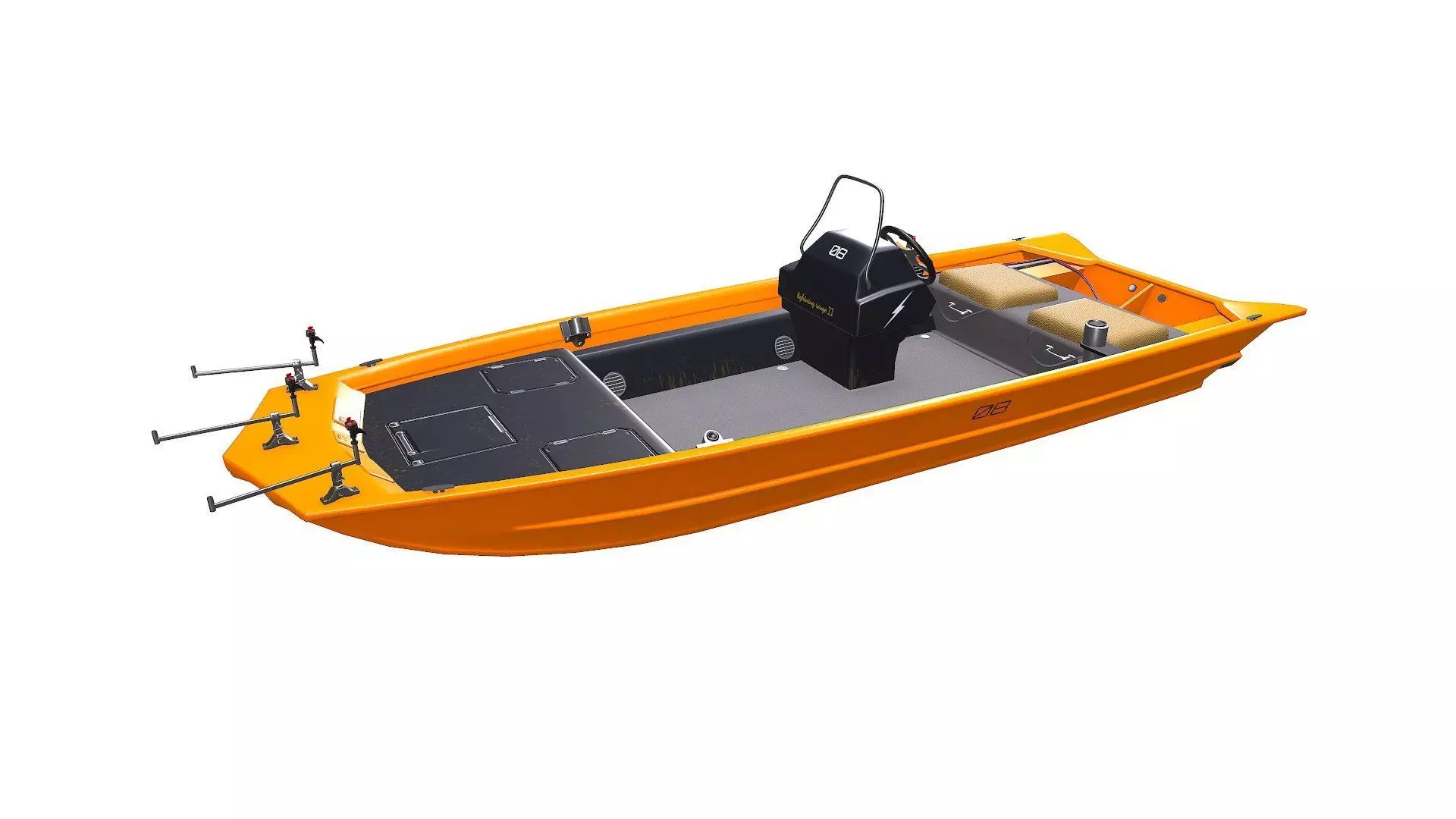 Carp Fishing Boat PBR Low-poly 3D model_0