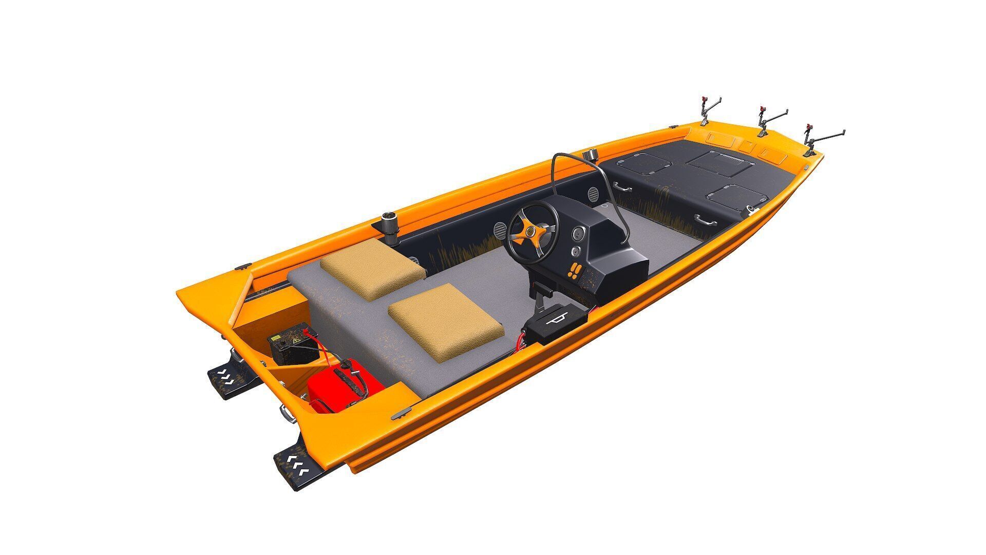 Carp Fishing Boat PBR Low-poly 3D model_10