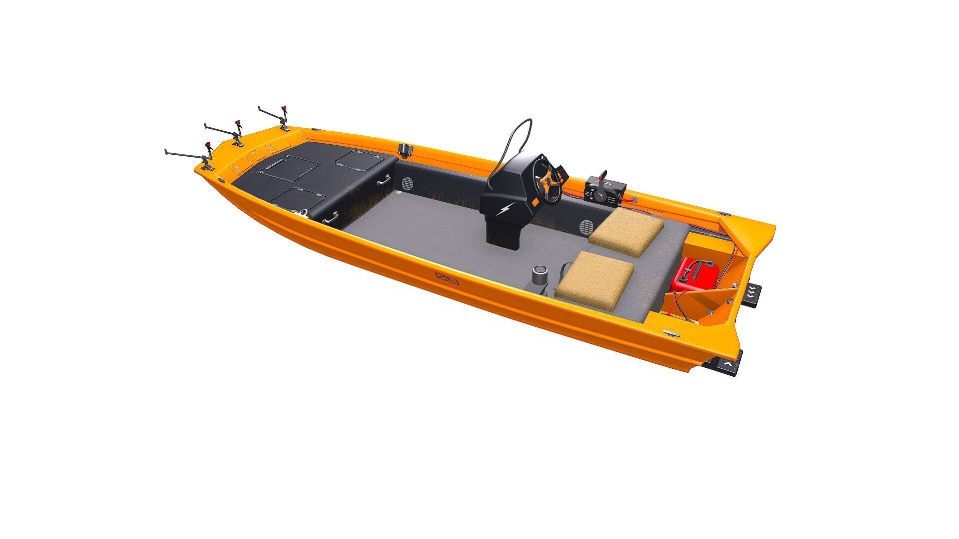 Carp Fishing Boat PBR Low-poly 3D model_2