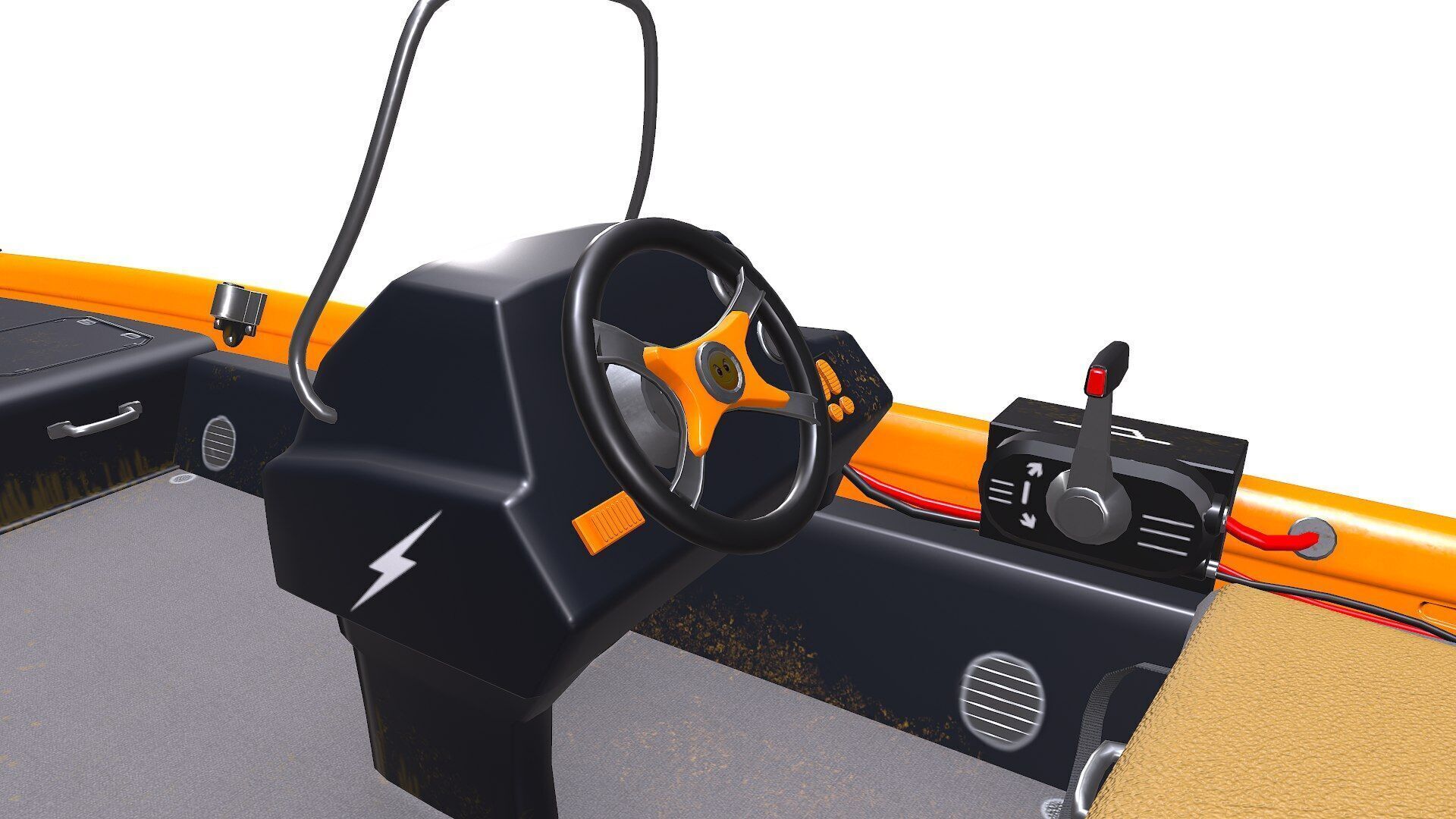 Carp Fishing Boat PBR Low-poly 3D model_19