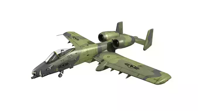 A-10A Thunderbolt II Low-poly Low-poly 3D model