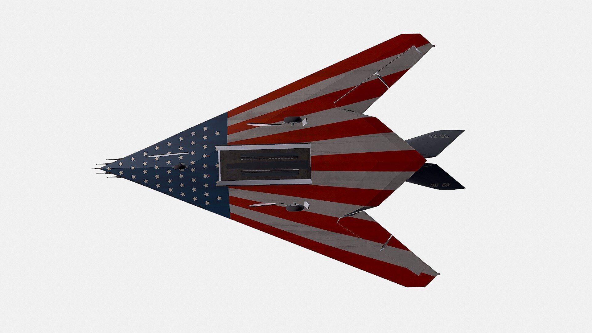 Lockheed F-117 Nighthawk Low-poly Low-poly 3D model_1