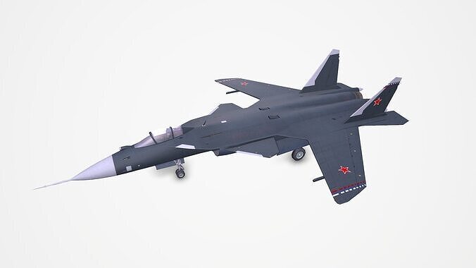 Sukhoi Su-47 Fighter Jet Low-poly Low-poly 3D model