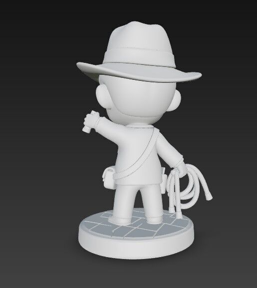 The Adventurous Archaeologist in Chibi Style 3D print model_12