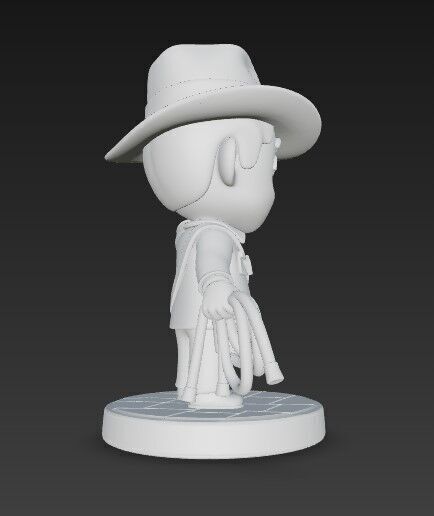 The Adventurous Archaeologist in Chibi Style 3D print model_9