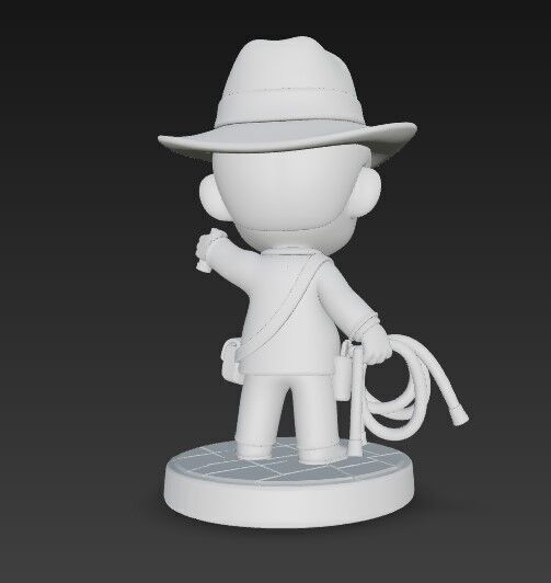 The Adventurous Archaeologist in Chibi Style 3D print model_11
