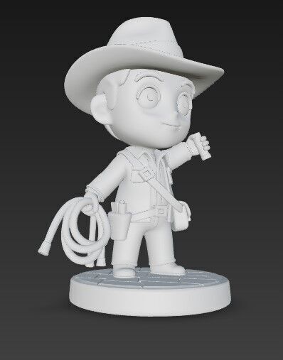 The Adventurous Archaeologist in Chibi Style 3D print model_6