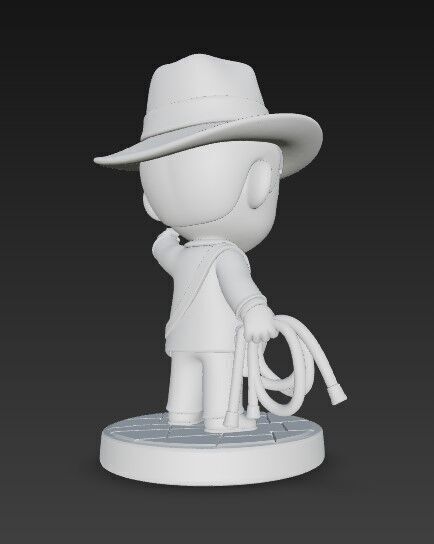 The Adventurous Archaeologist in Chibi Style 3D print model_10