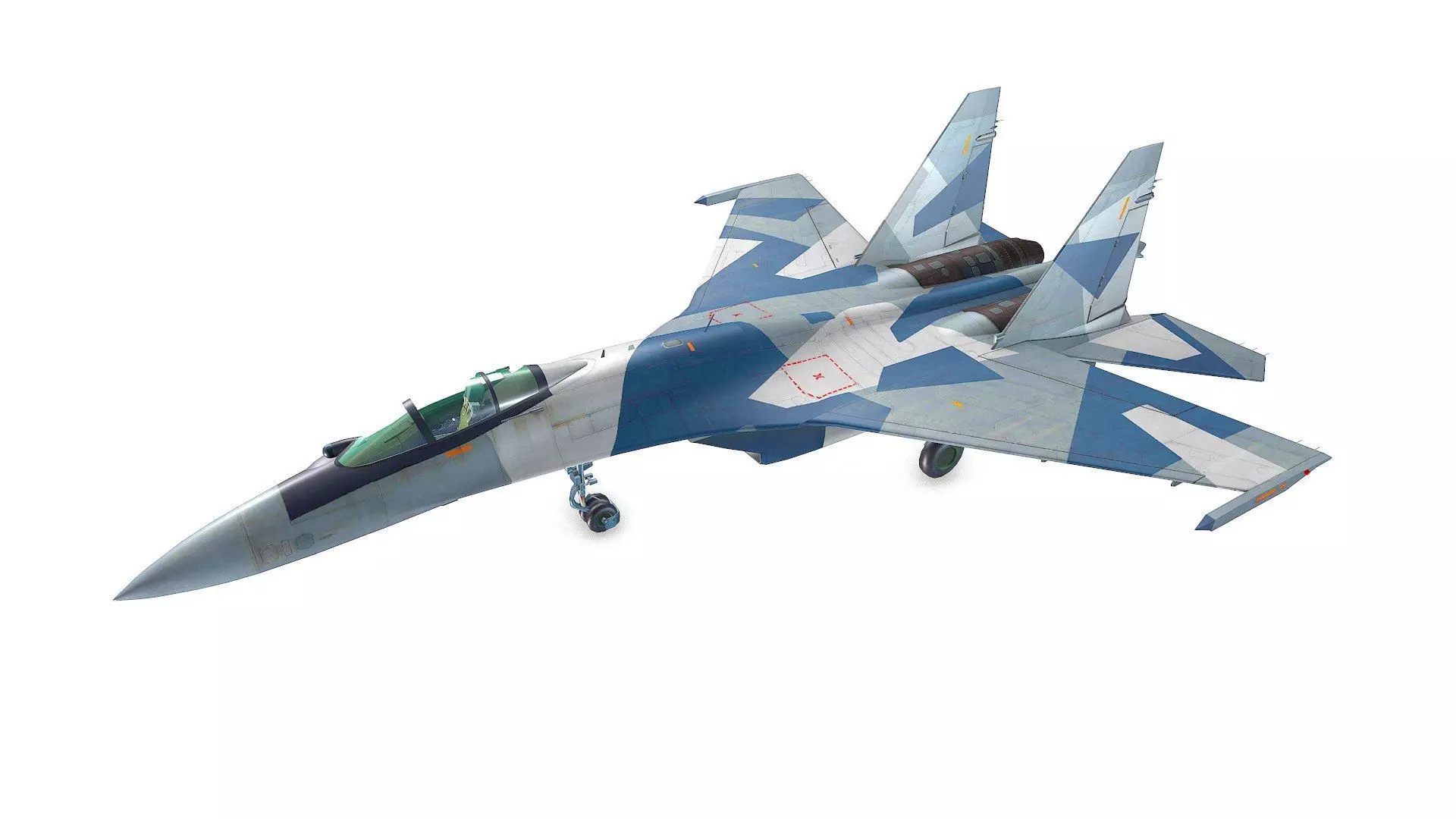 Sukhoi Su-35 Low-poly Low-poly 3D model_0