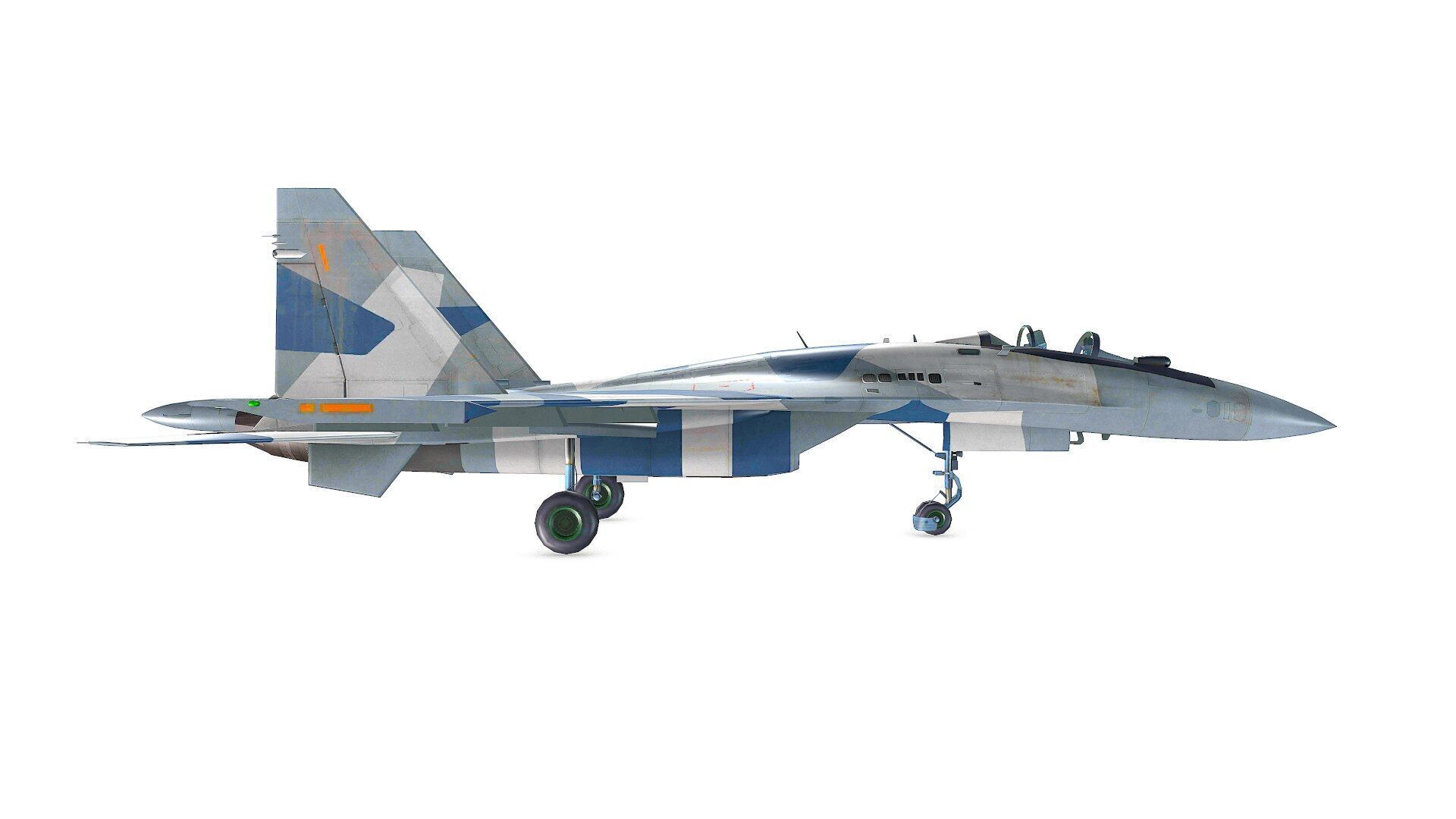 Sukhoi Su-35 Low-poly Low-poly 3D model_9