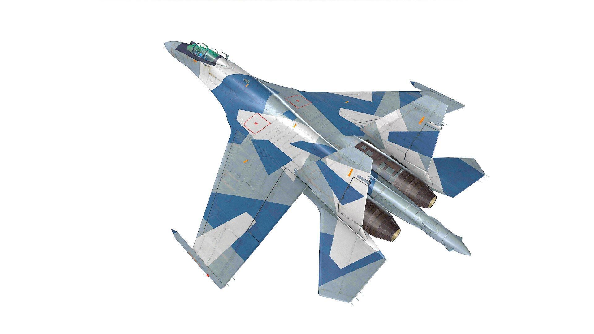Sukhoi Su-35 Low-poly Low-poly 3D model_3