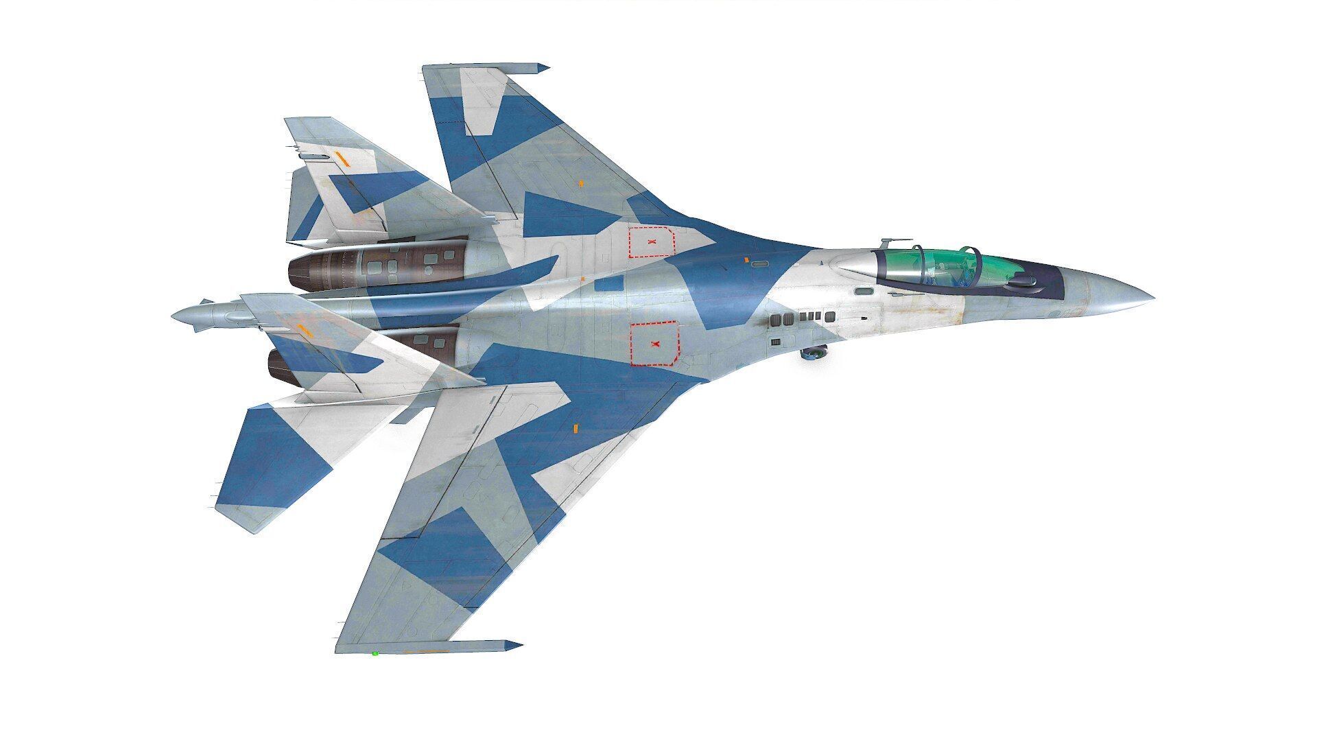 Sukhoi Su-35 Low-poly Low-poly 3D model_10