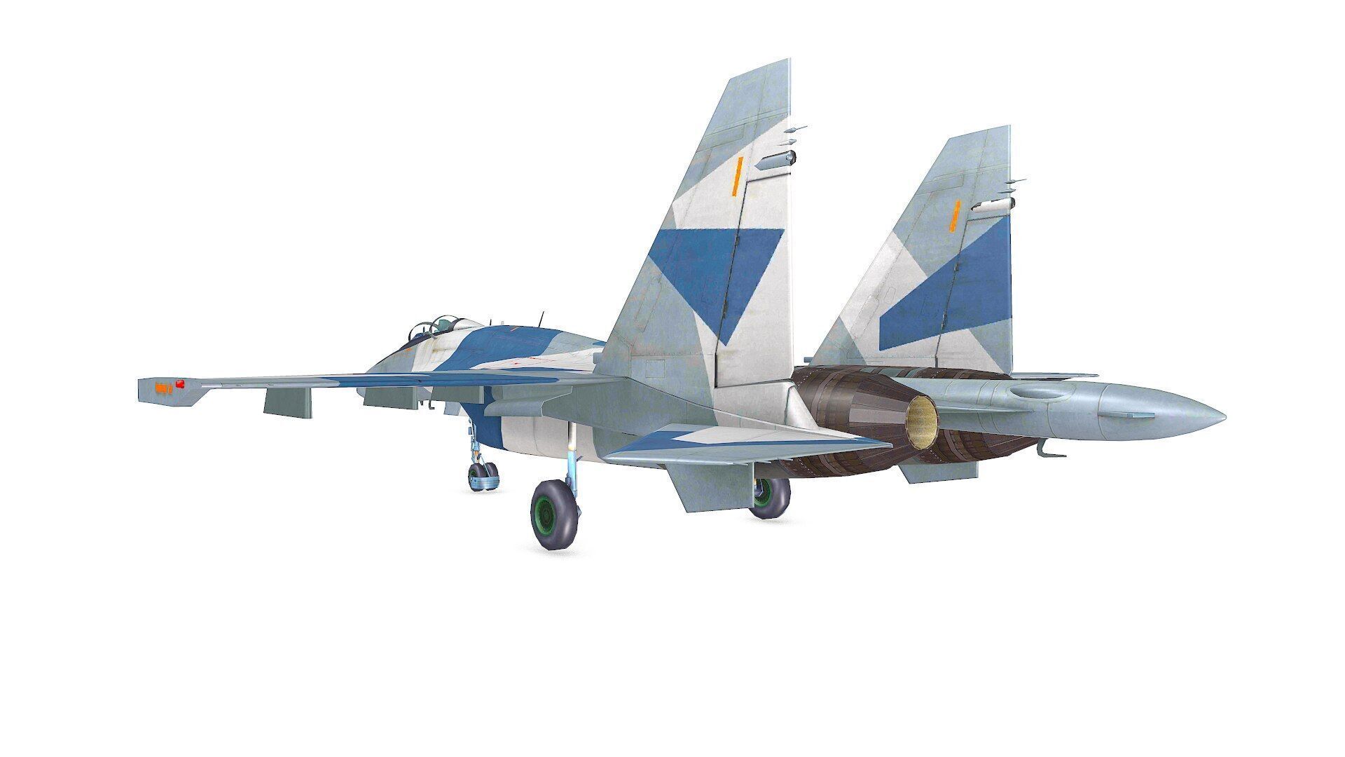 Sukhoi Su-35 Low-poly Low-poly 3D model_4