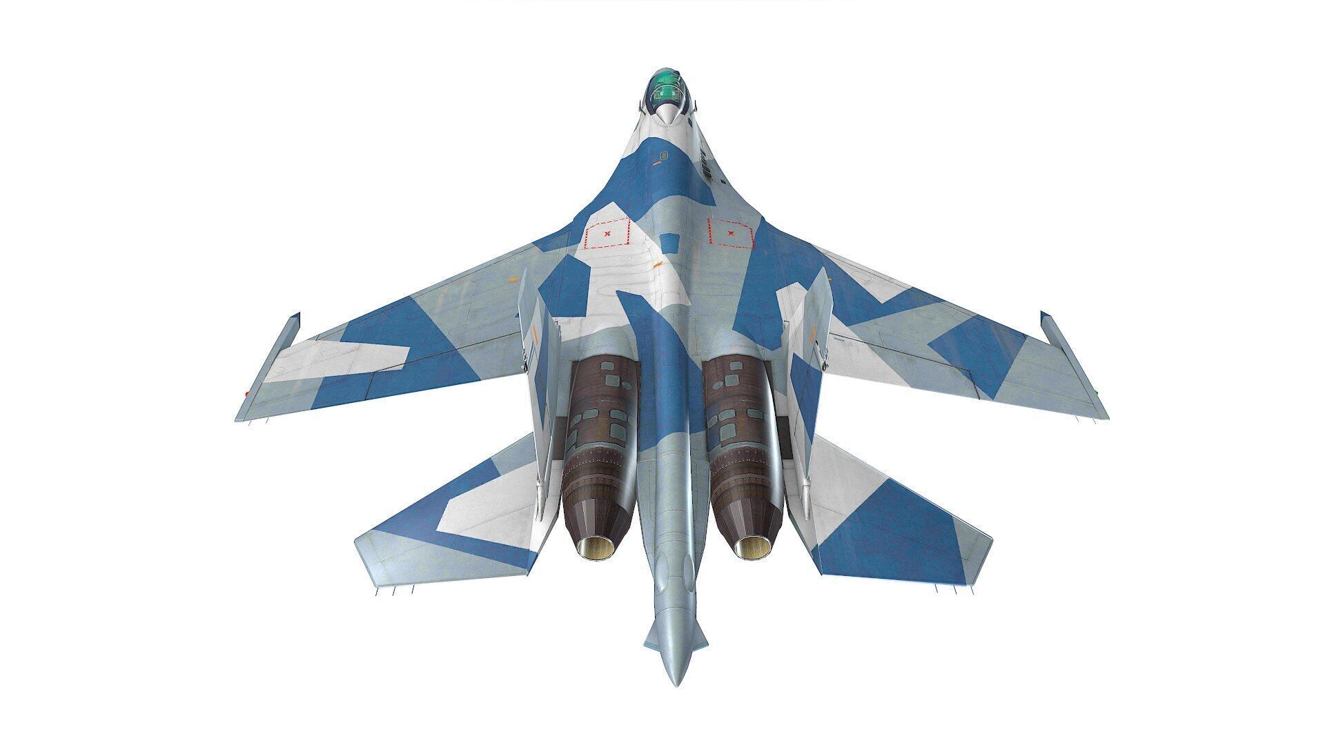 Sukhoi Su-35 Low-poly Low-poly 3D model_6