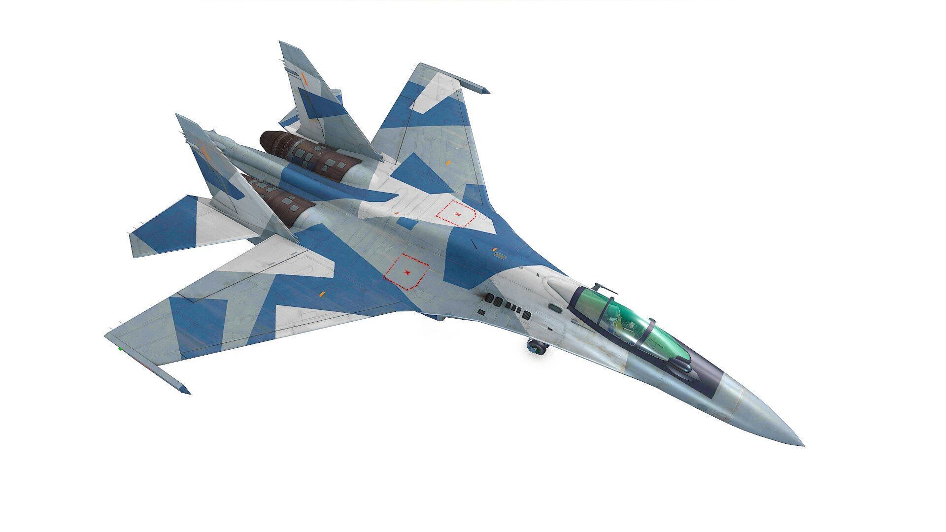 Sukhoi Su-35 Low-poly Low-poly 3D model_12