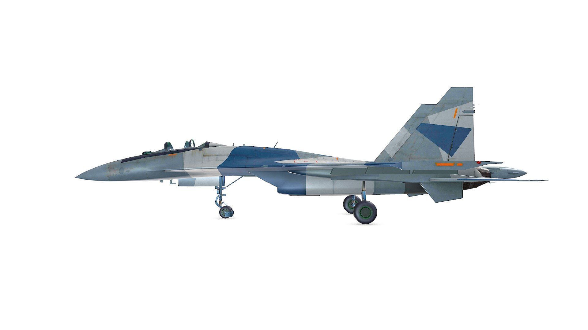 Sukhoi Su-35 Low-poly Low-poly 3D model_2