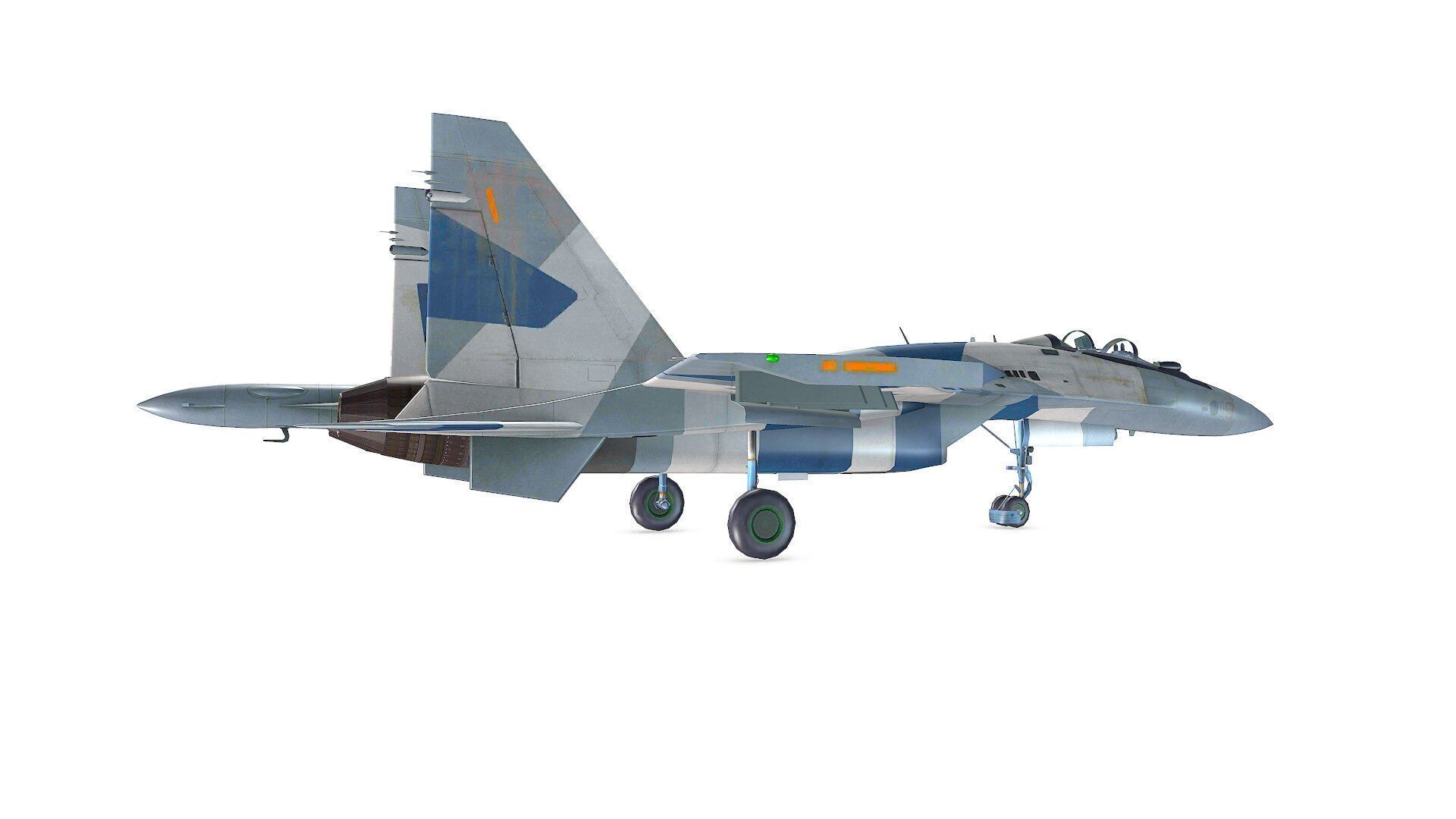 Sukhoi Su-35 Low-poly Low-poly 3D model_7