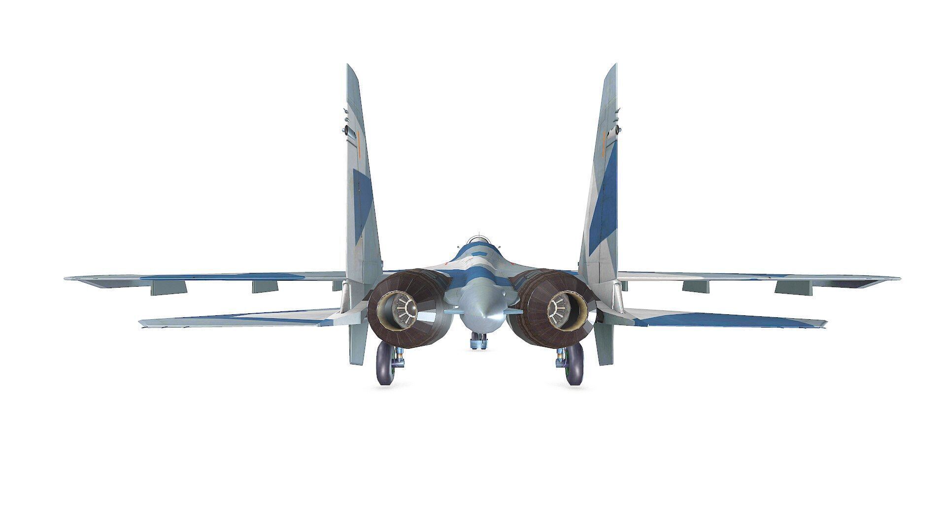 Sukhoi Su-35 Low-poly Low-poly 3D model_5
