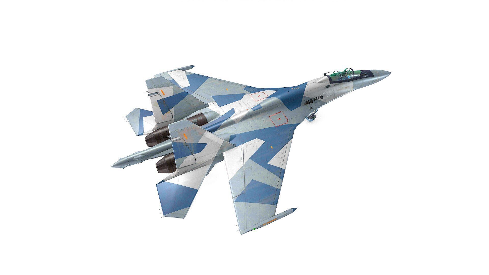 Sukhoi Su-35 Low-poly Low-poly 3D model_8