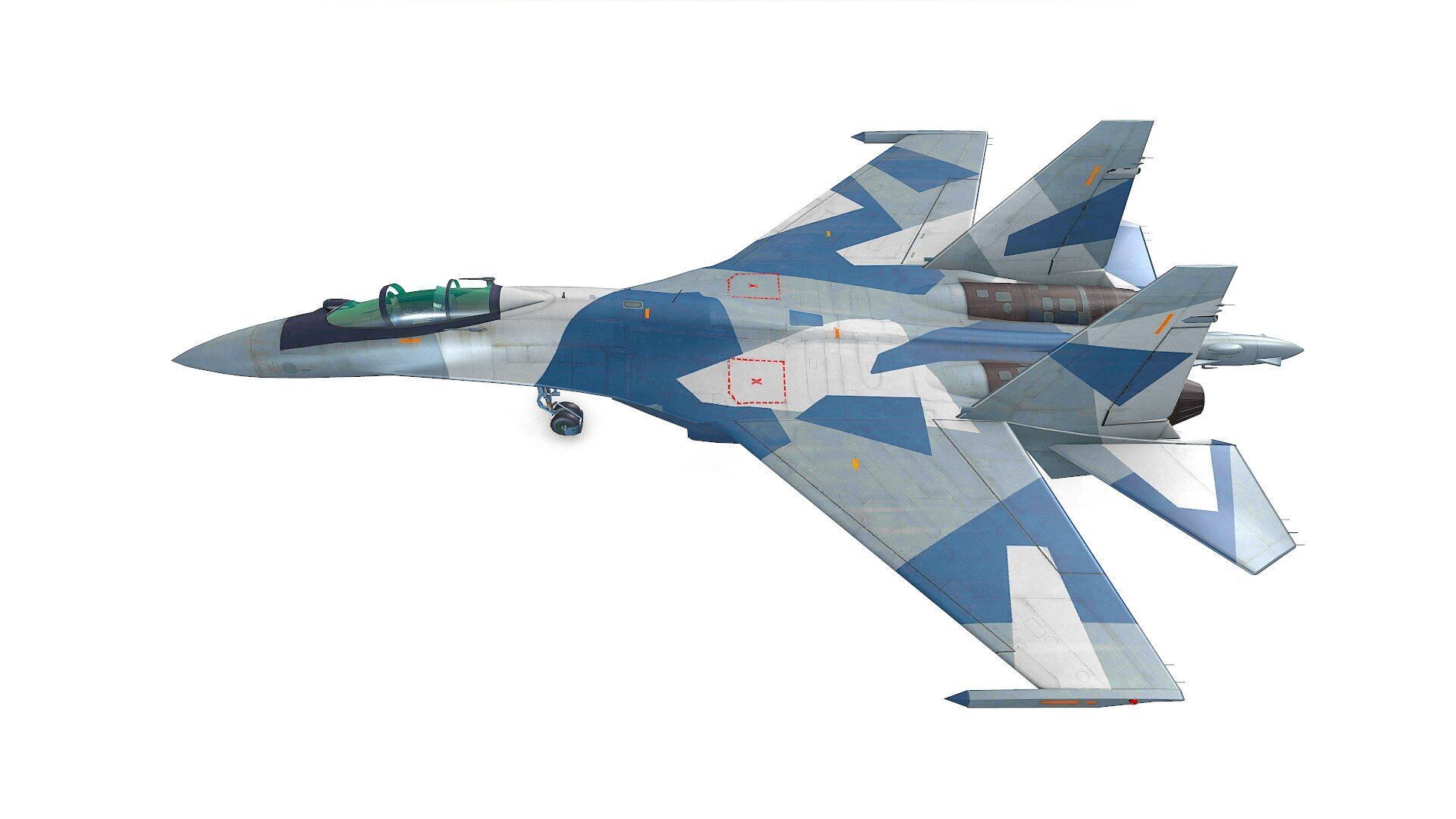 Sukhoi Su-35 Low-poly Low-poly 3D model_1