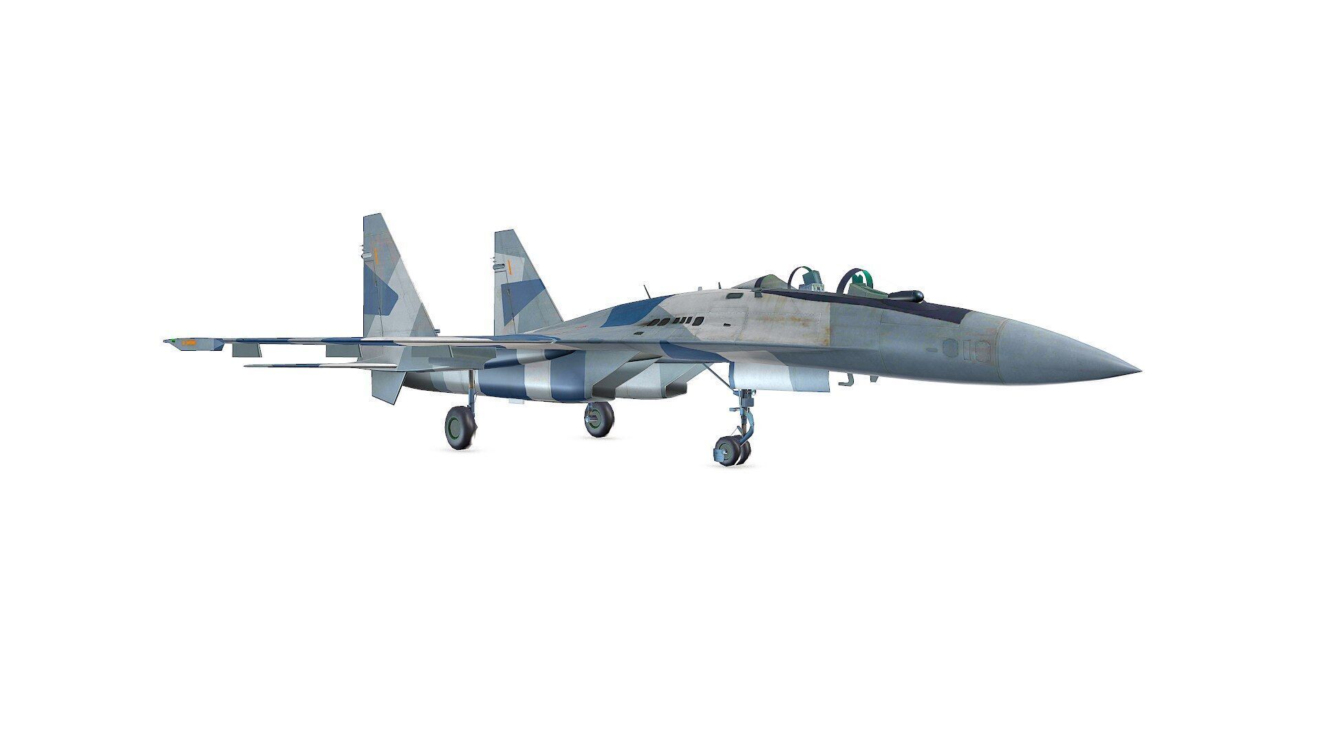 Sukhoi Su-35 Low-poly Low-poly 3D model_11