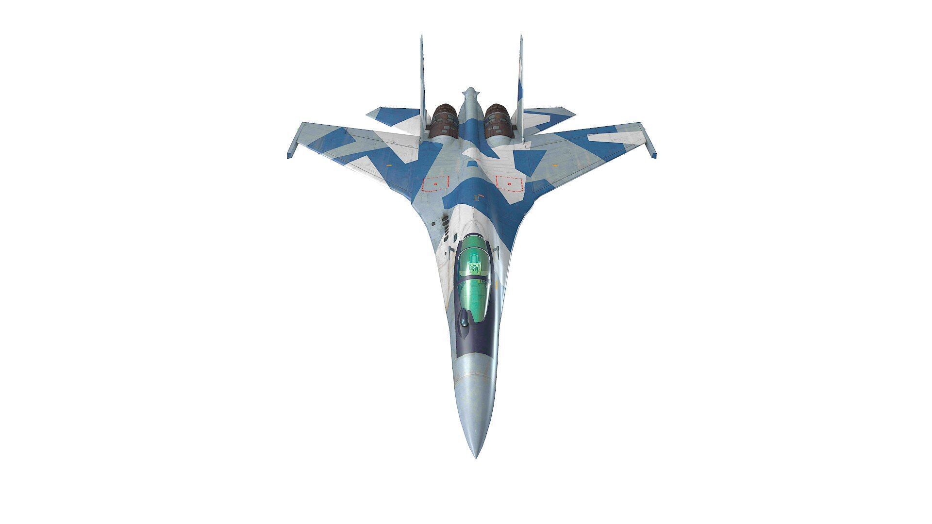 Sukhoi Su-35 Low-poly Low-poly 3D model_14
