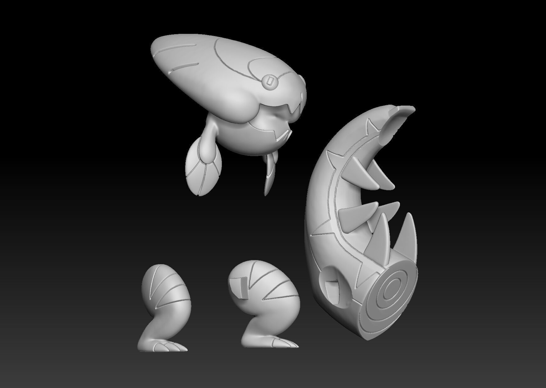 Pokemon Dracovish 3D print model_2