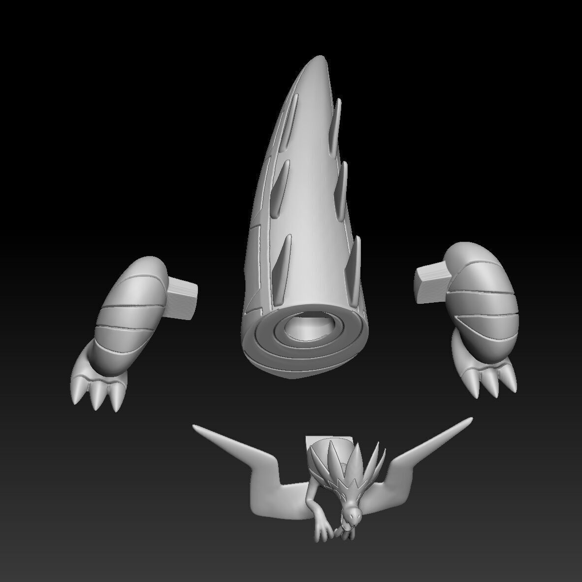 Pokemon Dracozolt 3D print model_2