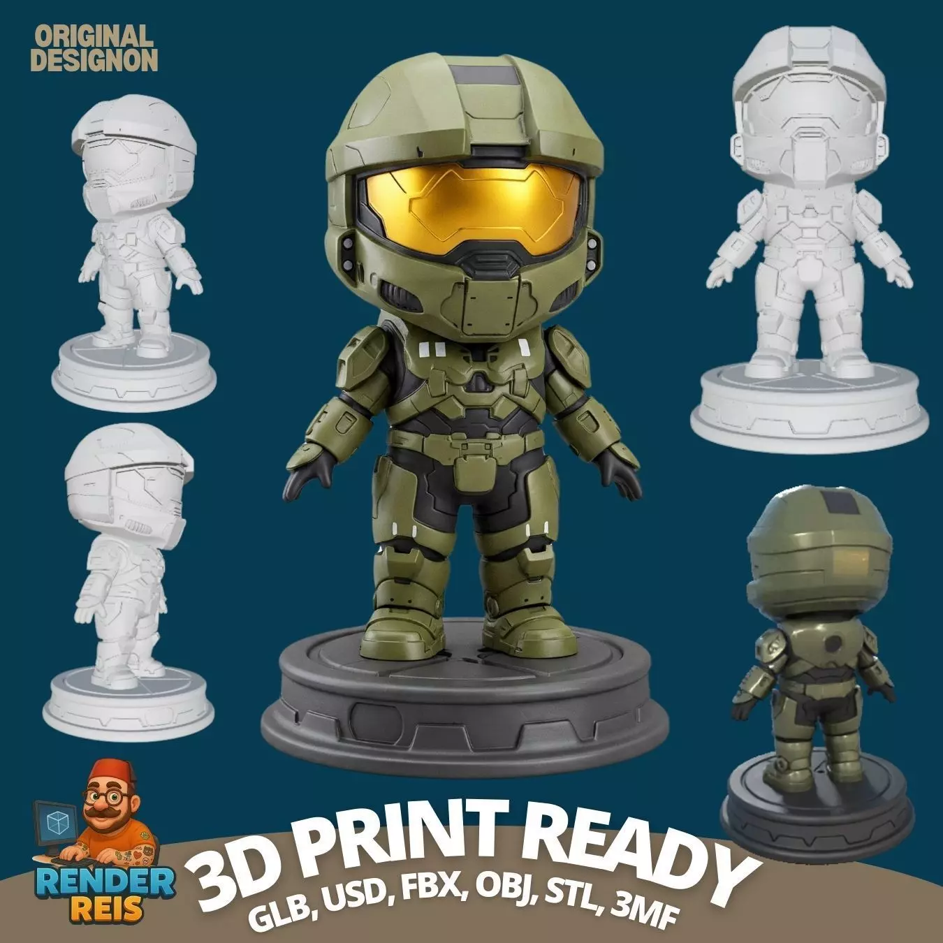  Legendary Spartan in Cute Form 3D print model_0
