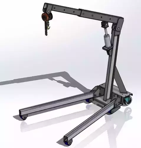 Folding engine crane
