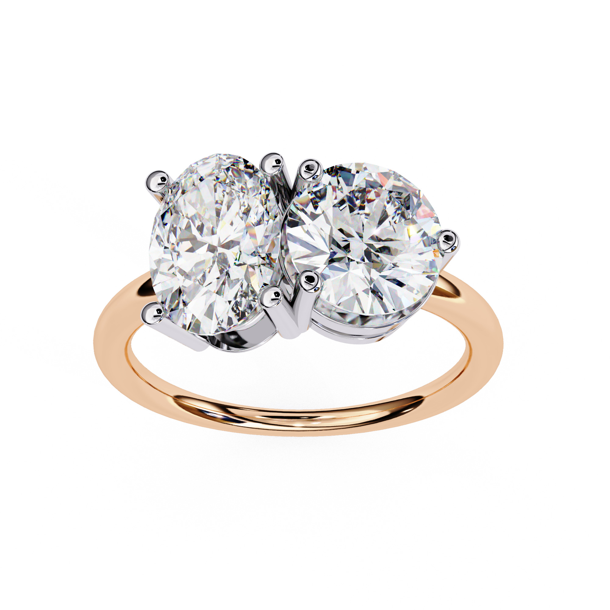 ROUND AND OVAL  DIAMOND RING -CAD-080 3D print model_2
