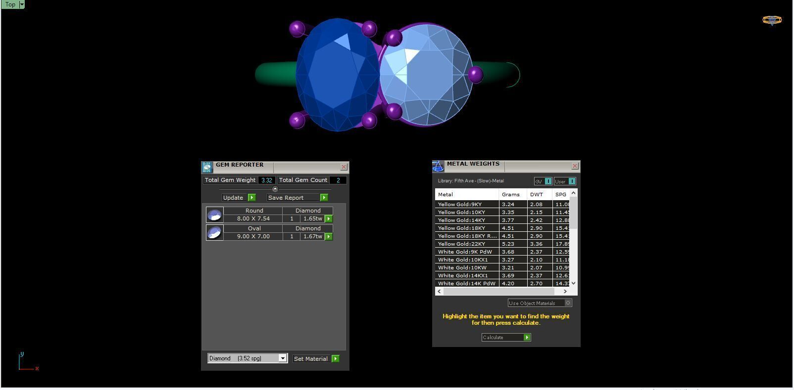 ROUND AND OVAL  DIAMOND RING -CAD-080 3D print model_13