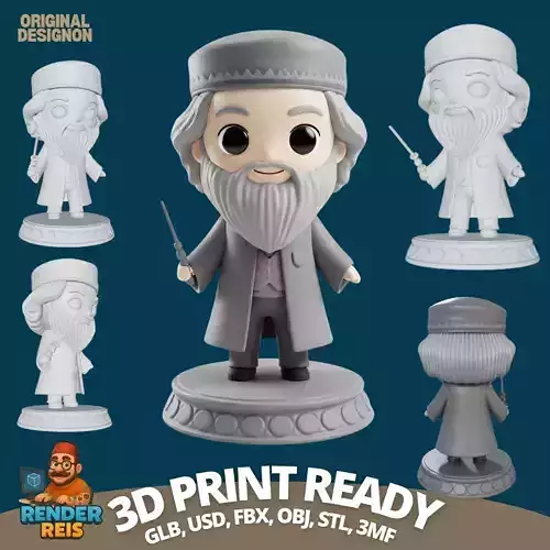 The Wise Headmaster in a Cute Form 3D print model