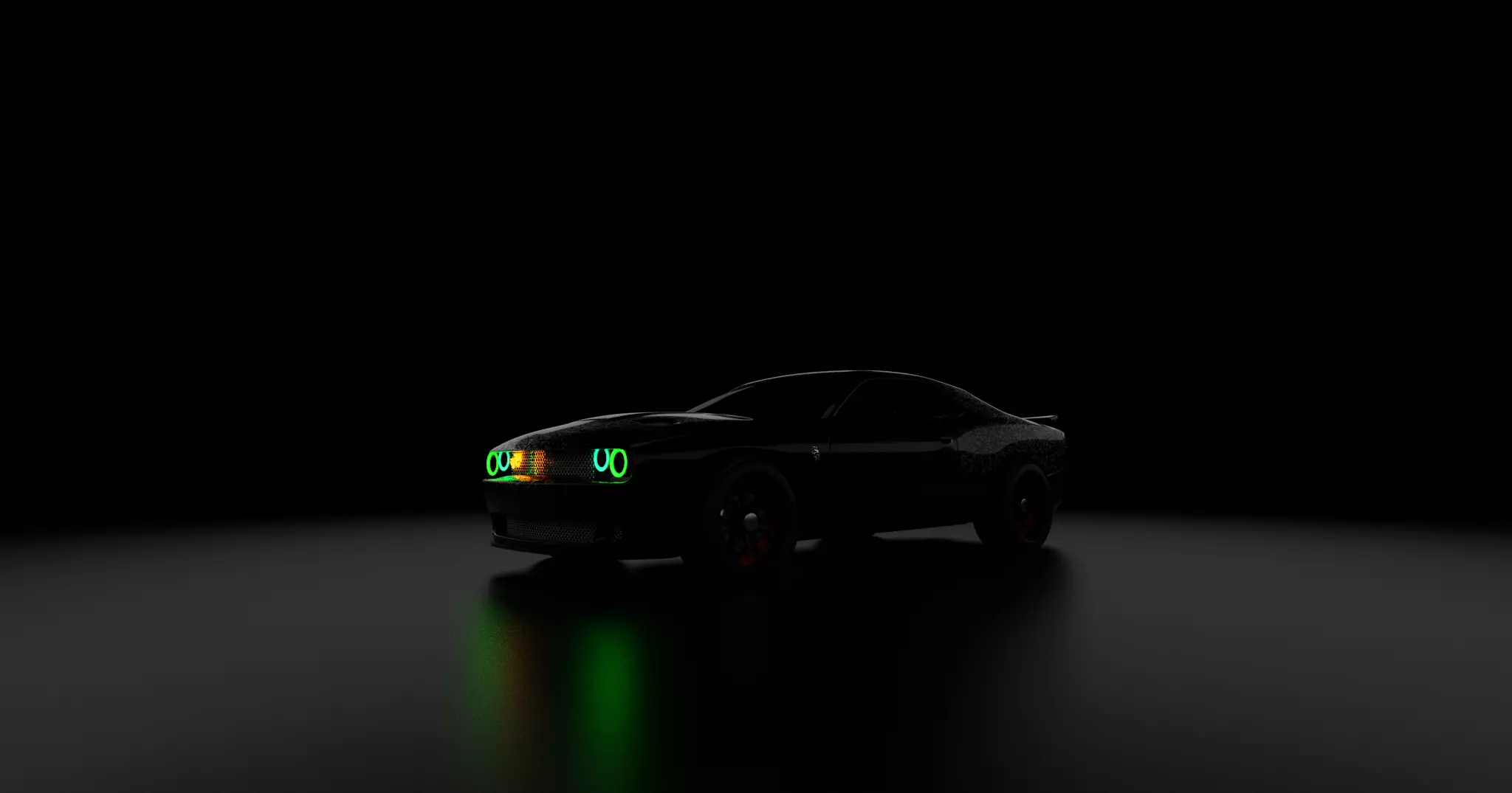Dodge Challenger Hellcat High Poly Game-Ready Car Mode 3D model_0