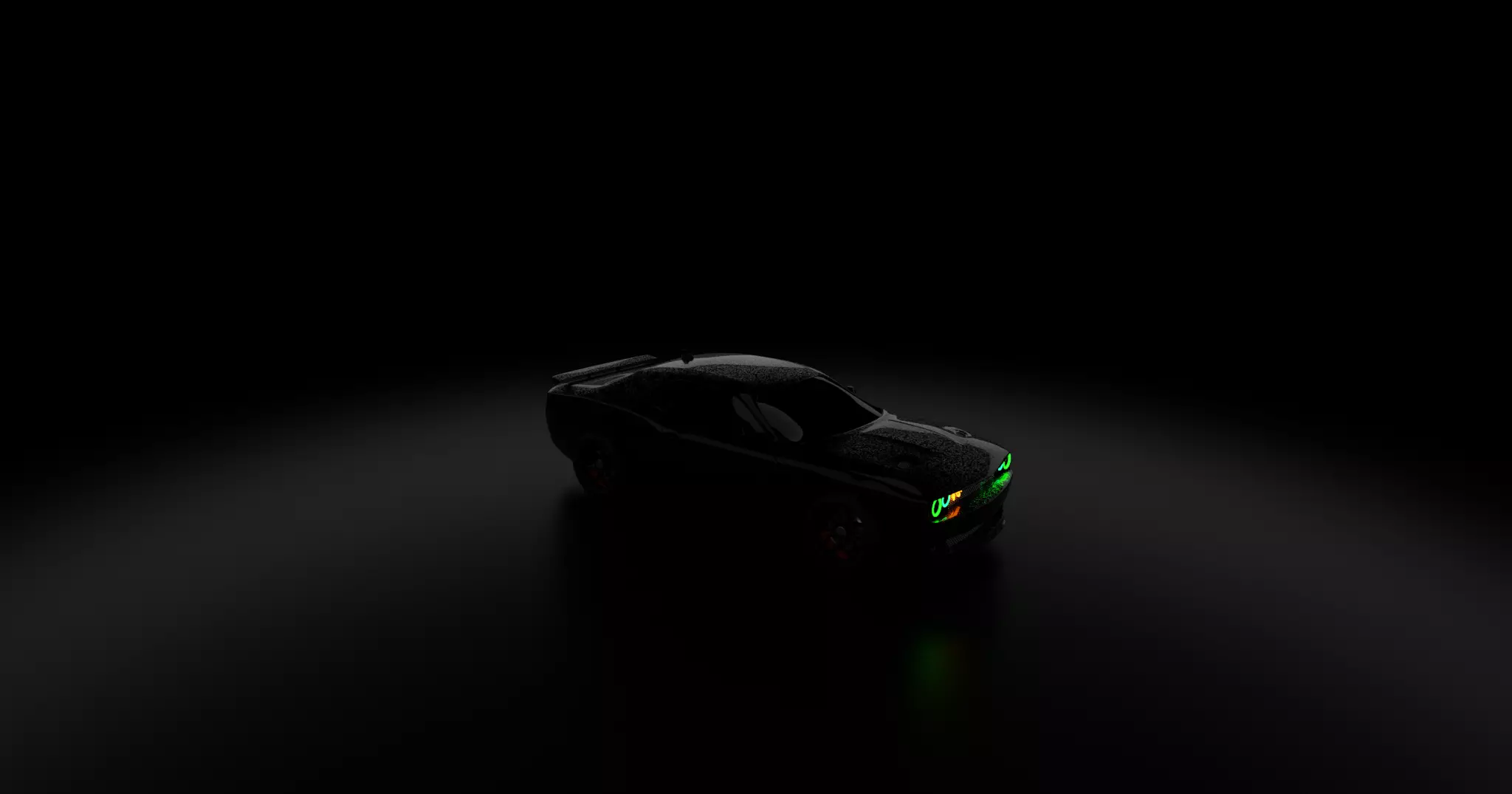 Dodge Challenger Hellcat High Poly Game-Ready Car Mode 3D model_2