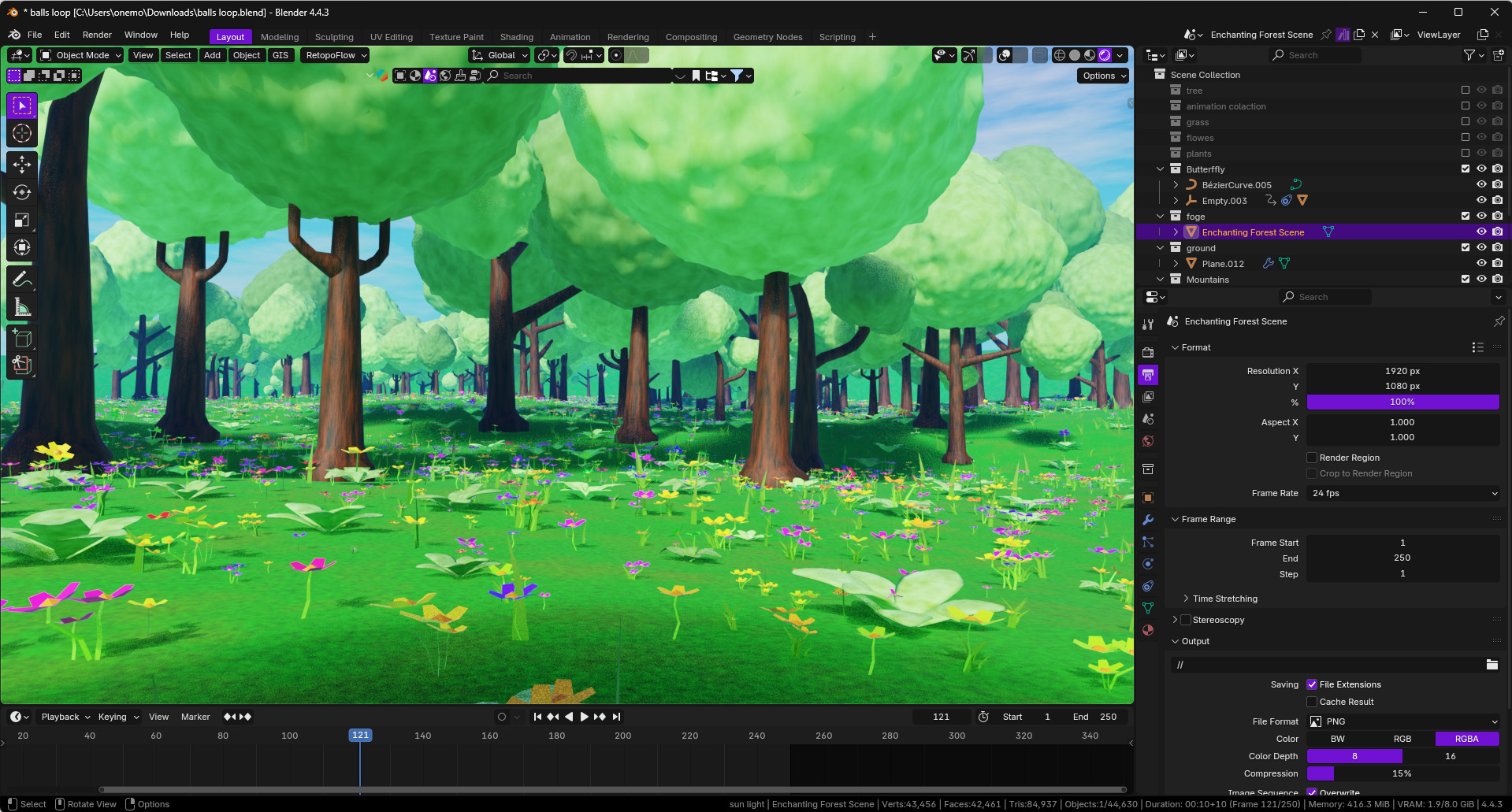 Enchanted Forest Scene A Stylized Nature Escape Low-poly 3D model_6