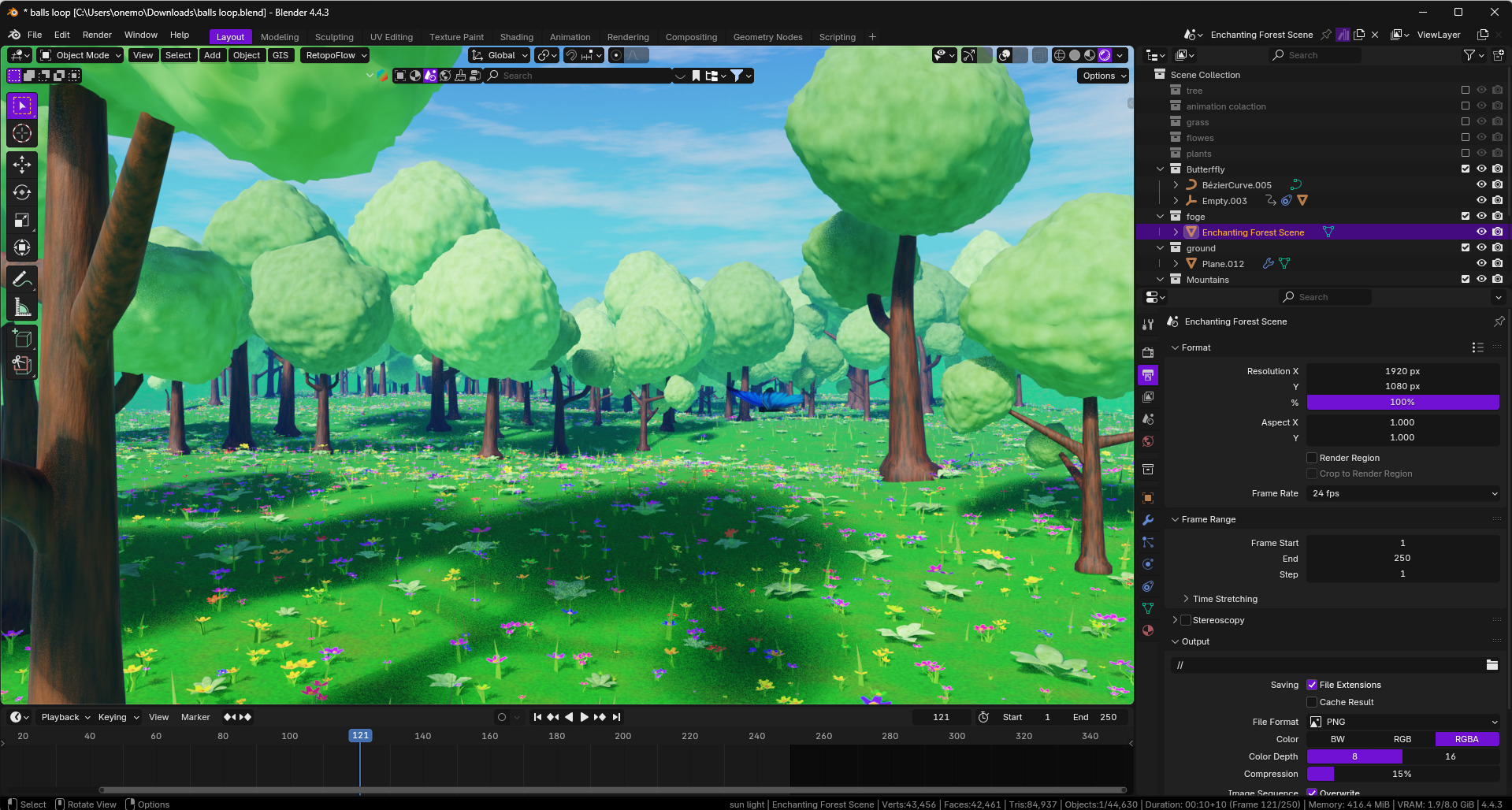 Enchanted Forest Scene A Stylized Nature Escape Low-poly 3D model_4